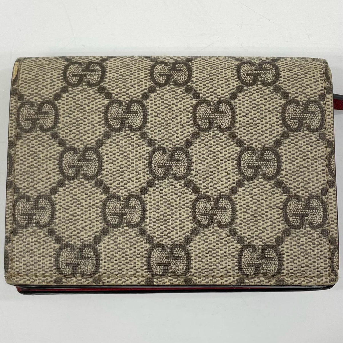 【中古】GUCCI | グッチ GGスプリーム チェリー コンパクトウォレット 二つ折り財布 476050･525040 レッド×ベージュ【尾張小牧店】
