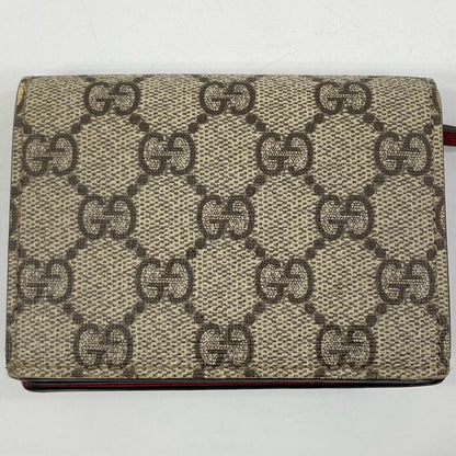 【中古】GUCCI | グッチ GGスプリーム チェリー コンパクトウォレット 二つ折り財布 476050･525040 レッド×ベージュ【尾張小牧店】