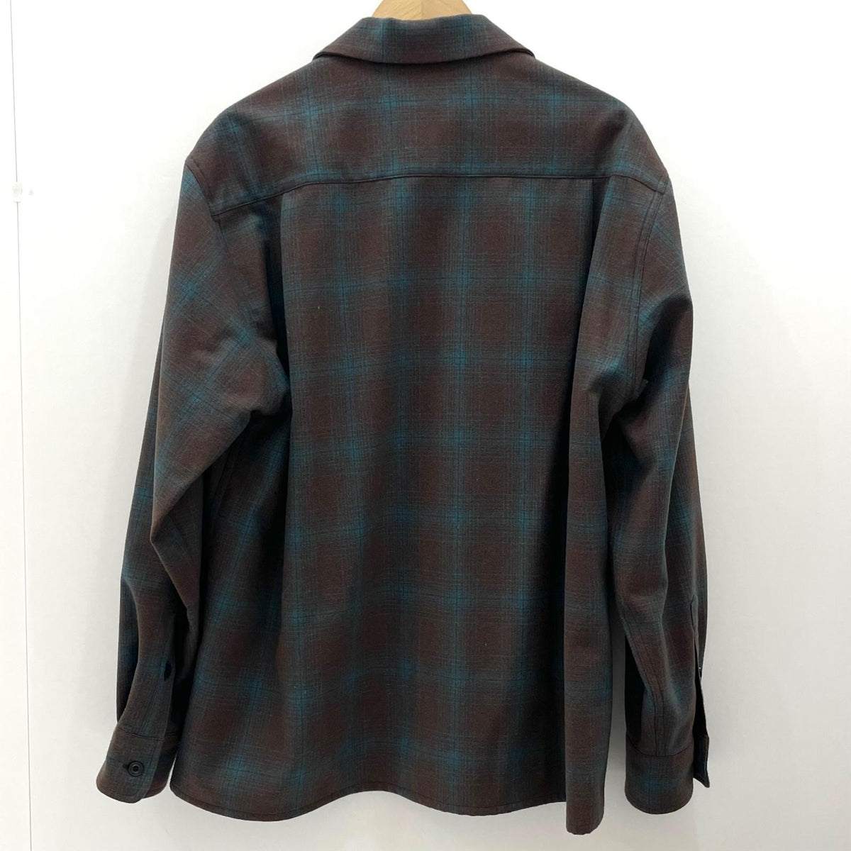 【中古】WACKOMARIA | ワコマリア　PENDOLTON WOOL OMBRE CHECK OPEN COLLAR SHIRT　チャック柄 長袖シャツ ブラウン×ブルー サイズ：L【尾張小牧店】