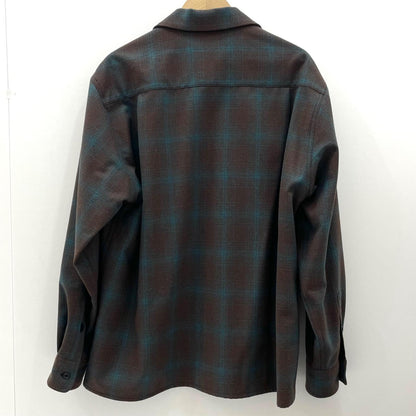 【中古】WACKOMARIA | ワコマリア　PENDOLTON WOOL OMBRE CHECK OPEN COLLAR SHIRT　チャック柄 長袖シャツ ブラウン×ブルー サイズ：L【尾張小牧店】