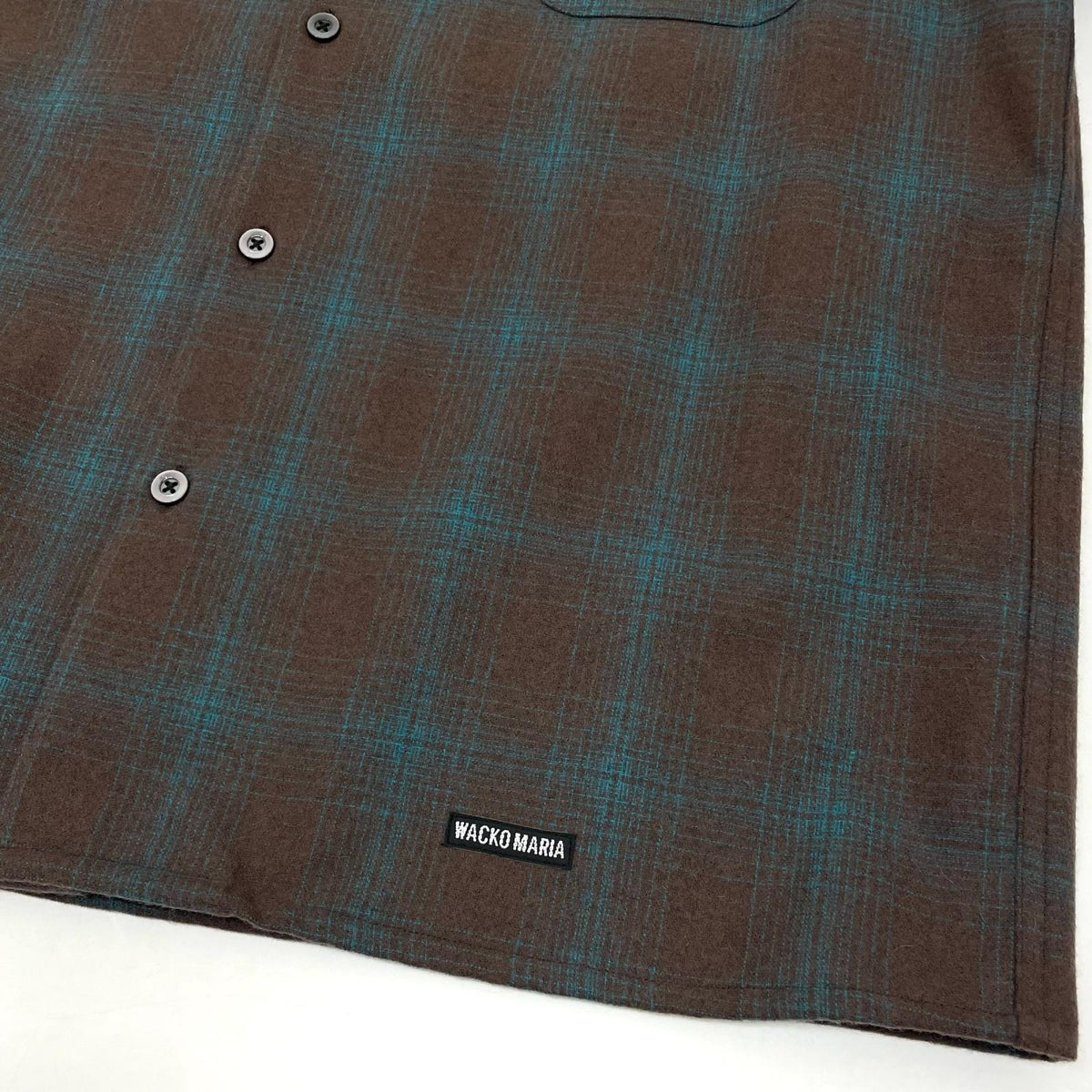 【中古】WACKOMARIA | ワコマリア　PENDOLTON WOOL OMBRE CHECK OPEN COLLAR SHIRT　チャック柄 長袖シャツ ブラウン×ブルー サイズ：L【尾張小牧店】