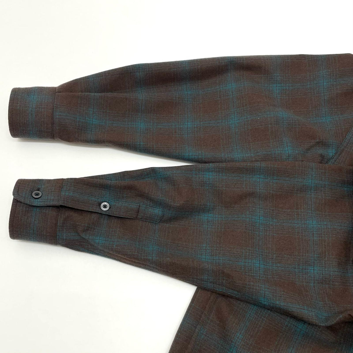 【中古】WACKOMARIA | ワコマリア　PENDOLTON WOOL OMBRE CHECK OPEN COLLAR SHIRT　チャック柄 長袖シャツ ブラウン×ブルー サイズ：L【尾張小牧店】
