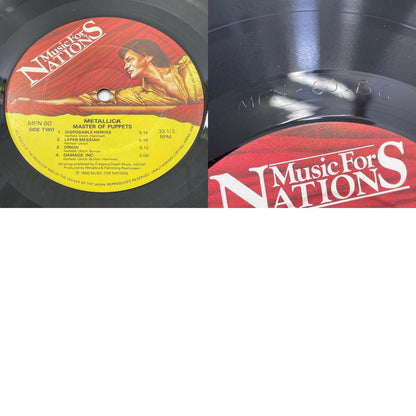 【尾張小牧店】LP METALLICA メタリカ MASTER OF PUPPETS 1986年UKオリジナル最初期盤 MFN60/RR9717 当時モノ幻の1986ツアー告知・注文用紙付属【レトロ】
