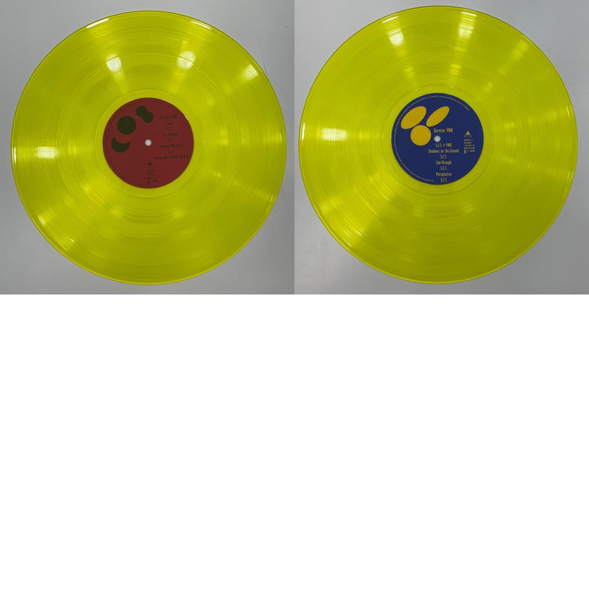 【尾張小牧店】LP YMO / SERVICE クリアイエロービニール 帯付LP 歌詞カード完備 散開 アルファレコード YLR-28013 細野晴臣 坂本龍一 高橋幸宏レコード【レトロ】