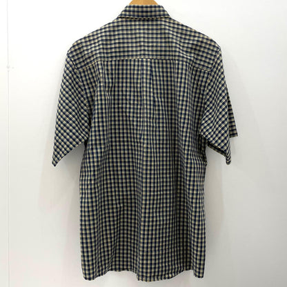 【中古】STUSSY | ステューシー 00's　USA製　チェック柄　半袖シャツ ネイビー×グリーン×イエロー サイズ：L【尾張小牧店】