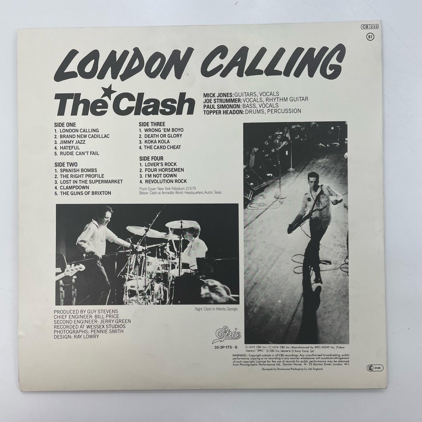 【尾張小牧店】LP クラッシュ / ロンドン・コーリング 35・3P-175 レコード【レトロ】【中古】