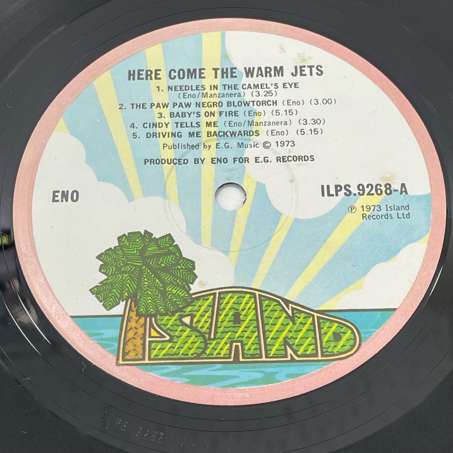 【尾張小牧店】LP BRIAN ENO ブライアン・イーノ / HERE COME THE WARM JETS レコード【レトロ】【中古】