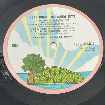 【尾張小牧店】LP BRIAN ENO ブライアン・イーノ / HERE COME THE WARM JETS レコード【レトロ】【中古】