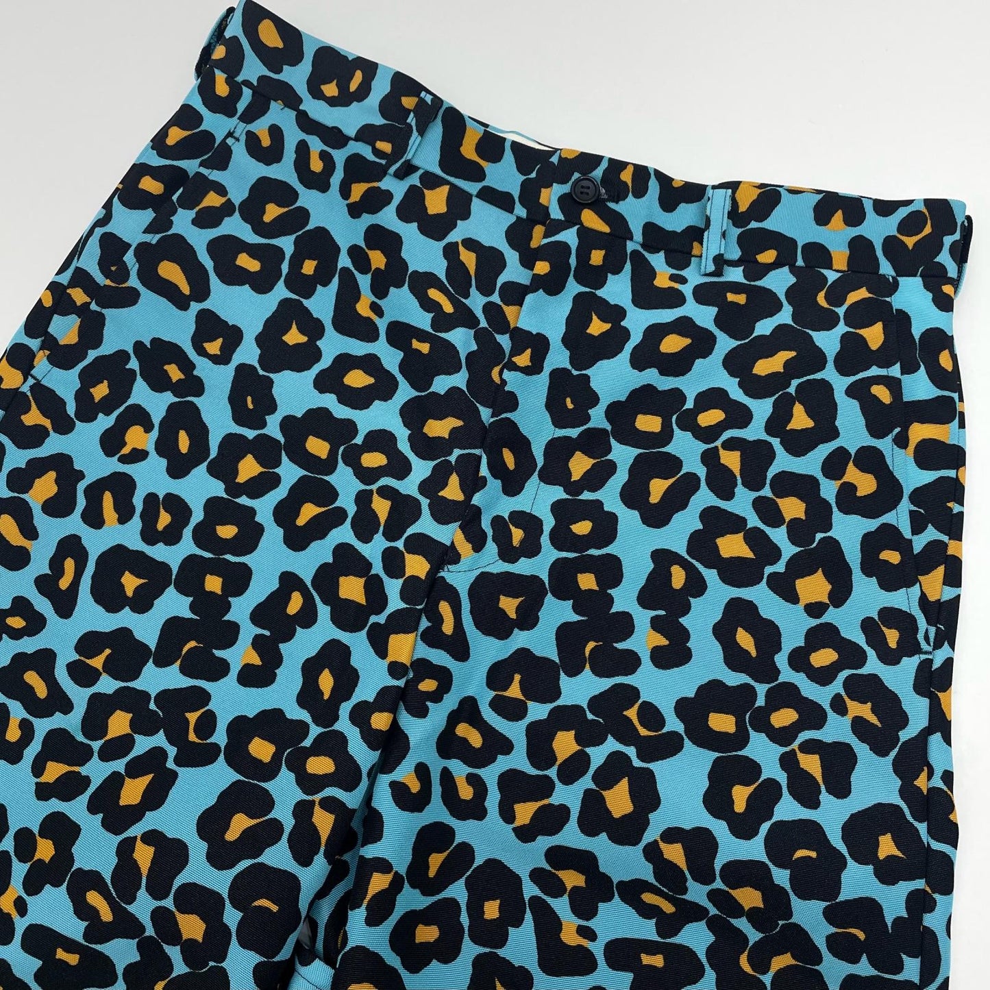 【中古】COMME des GARCONS HOMME PLUS | コムデギャルソンオムプリュス ヒョウ柄　レオパード　ショートパンツ ハーフパンツ　PF-P008 ブルー×ブラック×イエロー サイズ：S【尾張小牧店】