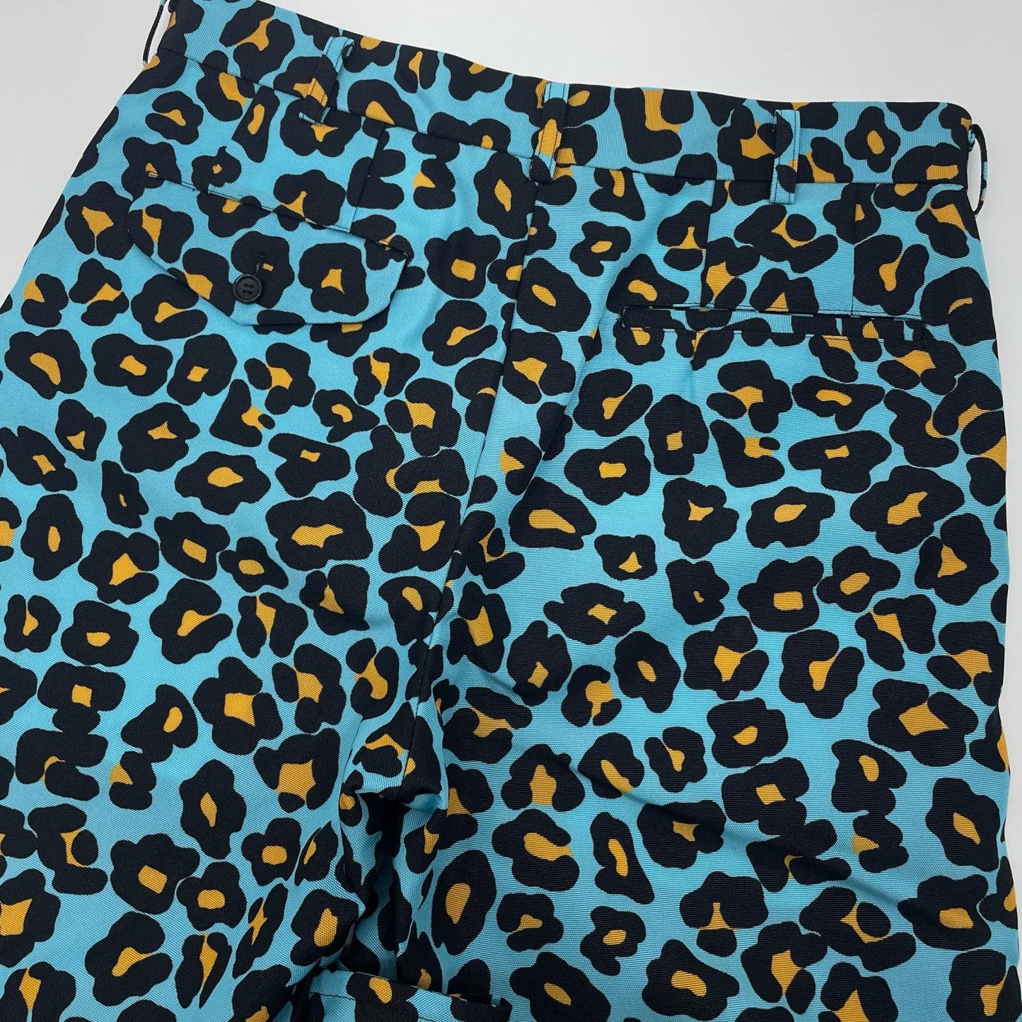 【中古】COMME des GARCONS HOMME PLUS | コムデギャルソンオムプリュス ヒョウ柄　レオパード　ショートパンツ ハーフパンツ　PF-P008 ブルー×ブラック×イエロー サイズ：S【尾張小牧店】