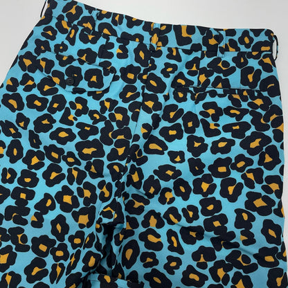 【中古】COMME des GARCONS HOMME PLUS | コムデギャルソンオムプリュス ヒョウ柄　レオパード　ショートパンツ ハーフパンツ　PF-P008 ブルー×ブラック×イエロー サイズ：S【尾張小牧店】