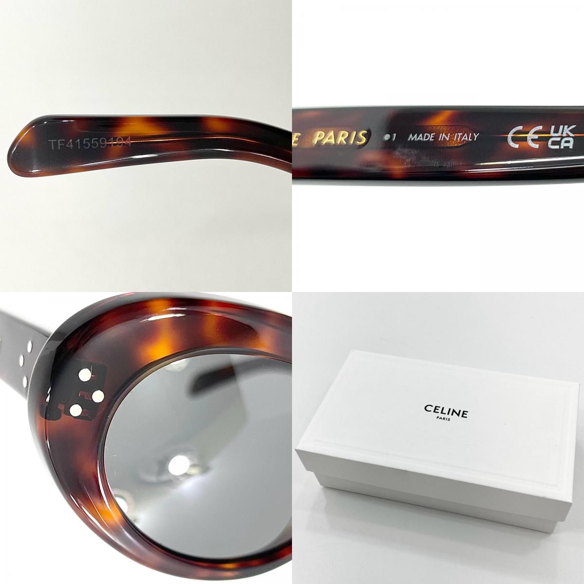 【中古】CELINE | セリーヌ キャットアイ S193 オーバル サングラス CL40193I ダーク ハバナ ブラウン【尾張小牧店】