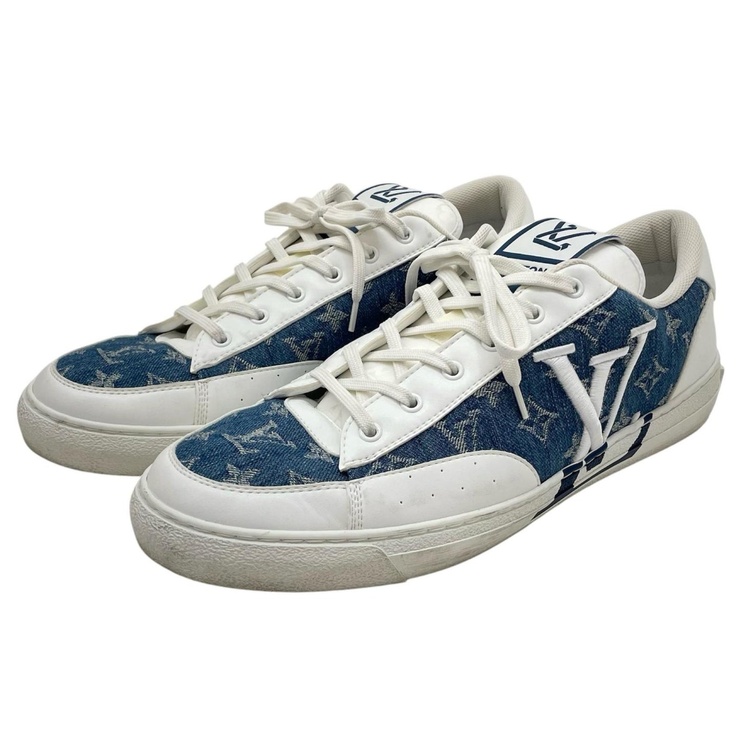 【中古】LOUIS VUITTON | ルイ・ヴィトン　チャーリーラインデニム ローカットスニーカー 靴　LD0232　ブルー×ホワイト【尾張小牧店】