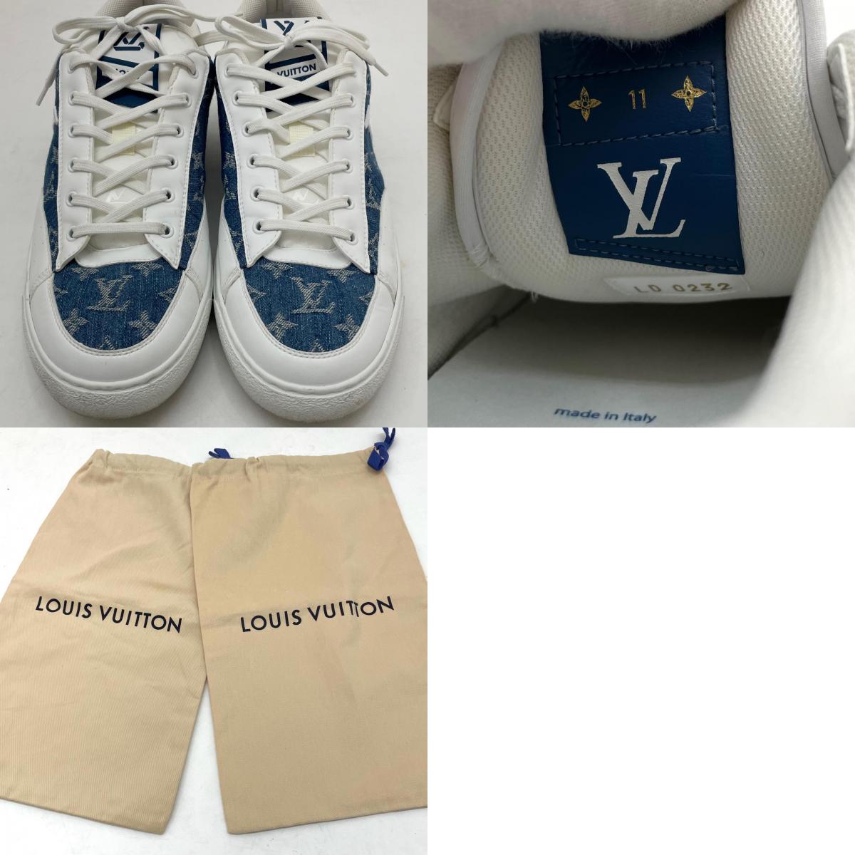 【中古】LOUIS VUITTON | ルイ・ヴィトン　チャーリーラインデニム ローカットスニーカー 靴　LD0232　ブルー×ホワイト【尾張小牧店】