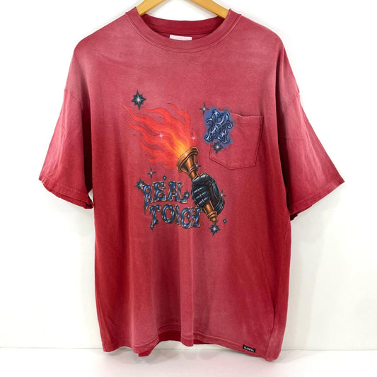 REAL TORCH Distressed Pocket T-shirt 半袖Ｔシャツ G16TS090 レッド サイズ：M【尾張小牧店】