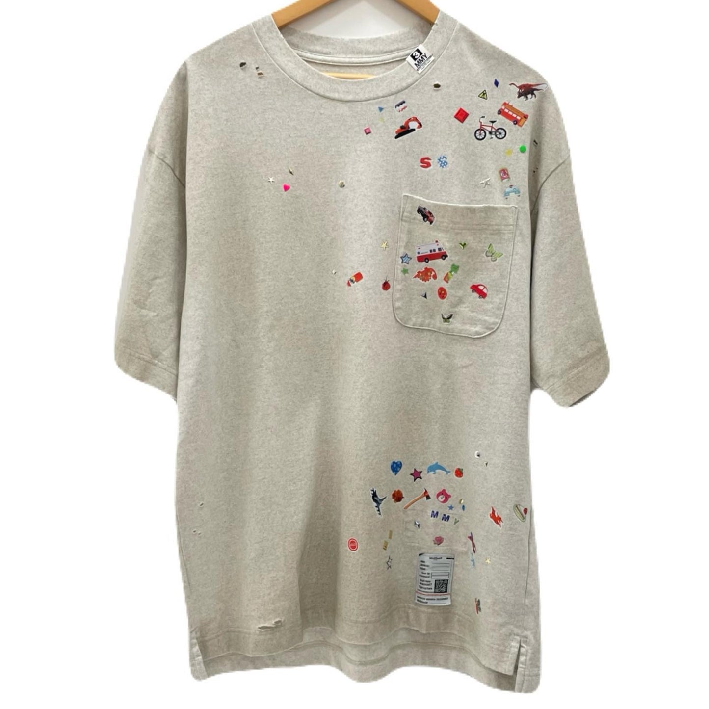 【中古】MIHARA YASUHIRO | ミハラヤスヒロ 26SS Kids Sticker Printed T-shirt 半袖Ｔシャツ J16TS821 グレー サイズ：44【尾張小牧店】