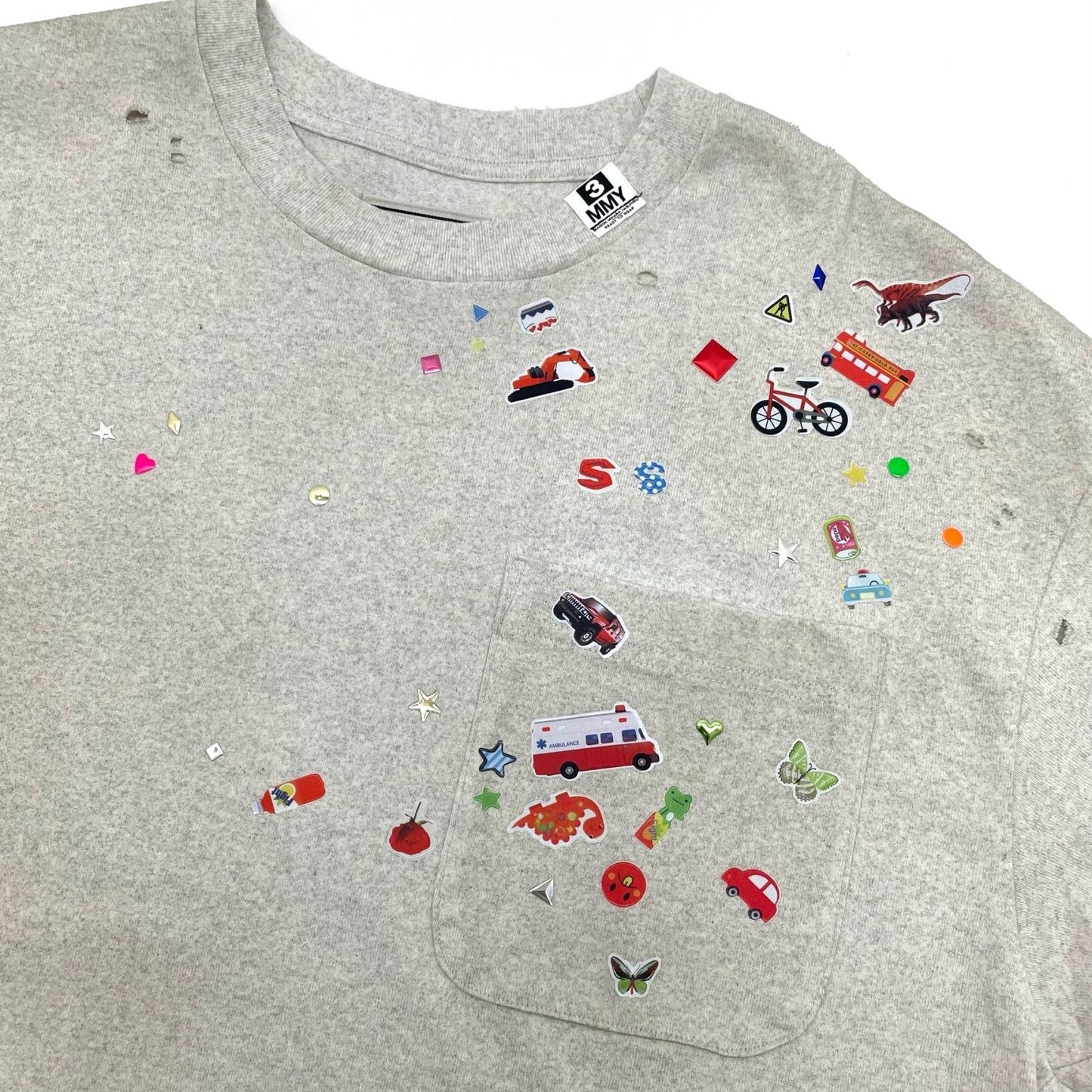 【中古】MIHARA YASUHIRO | ミハラヤスヒロ 26SS Kids Sticker Printed T-shirt 半袖Ｔシャツ J16TS821 グレー サイズ：44【尾張小牧店】