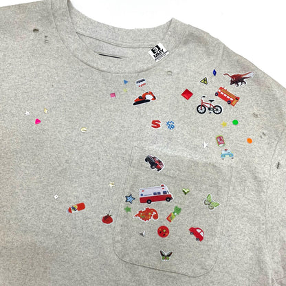 【中古】MIHARA YASUHIRO | ミハラヤスヒロ 26SS Kids Sticker Printed T-shirt 半袖Ｔシャツ J16TS821 グレー サイズ：44【尾張小牧店】