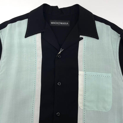 【中古】WACKOMARIA | ワコマリア SWITCHING SHIRT S/S TYPE-1 アロハシャツ 半袖シャツ　26SS-WMS-OC02 グリーン×ブラック サイズ：M【尾張小牧店】