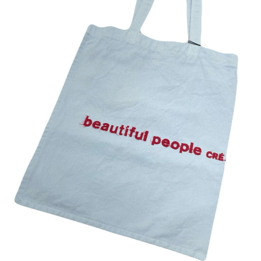 【中古】beautiful people | ビューティフルピープル brushed logo tote bag トートバッグ 1616611945 ブルー【尾張小牧店】