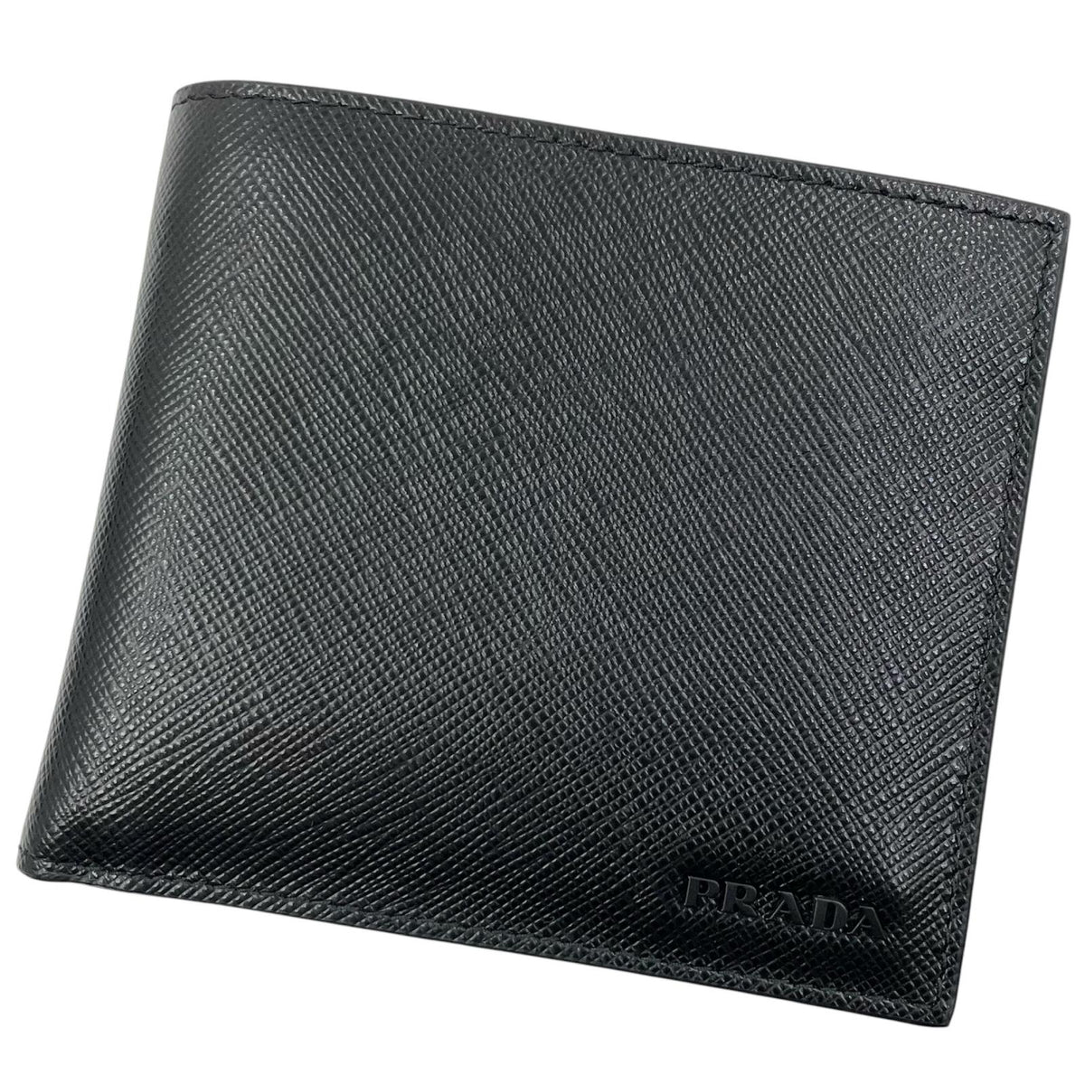 【中古】PRADA | プラダ サフィアーノ 二つ折り財布 2M0738 ブラック【尾張小牧店】