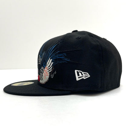【中古】NEW ERA×石川真澄 | ニューエラ 7 1/2 (59.6cm)　浮世絵師 燕キャップ 帽子　ブラック【尾張小牧店】