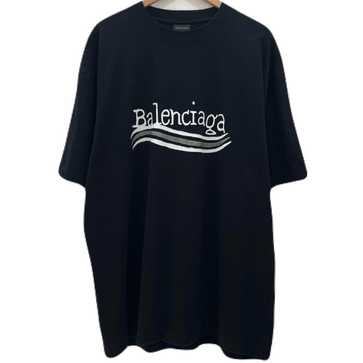 【中古】BALENCIAGA | バレンシアガ Political Campaign Oversized T-shirt 半袖Ｔシャツ ブラック サイズ：M【尾張小牧店】