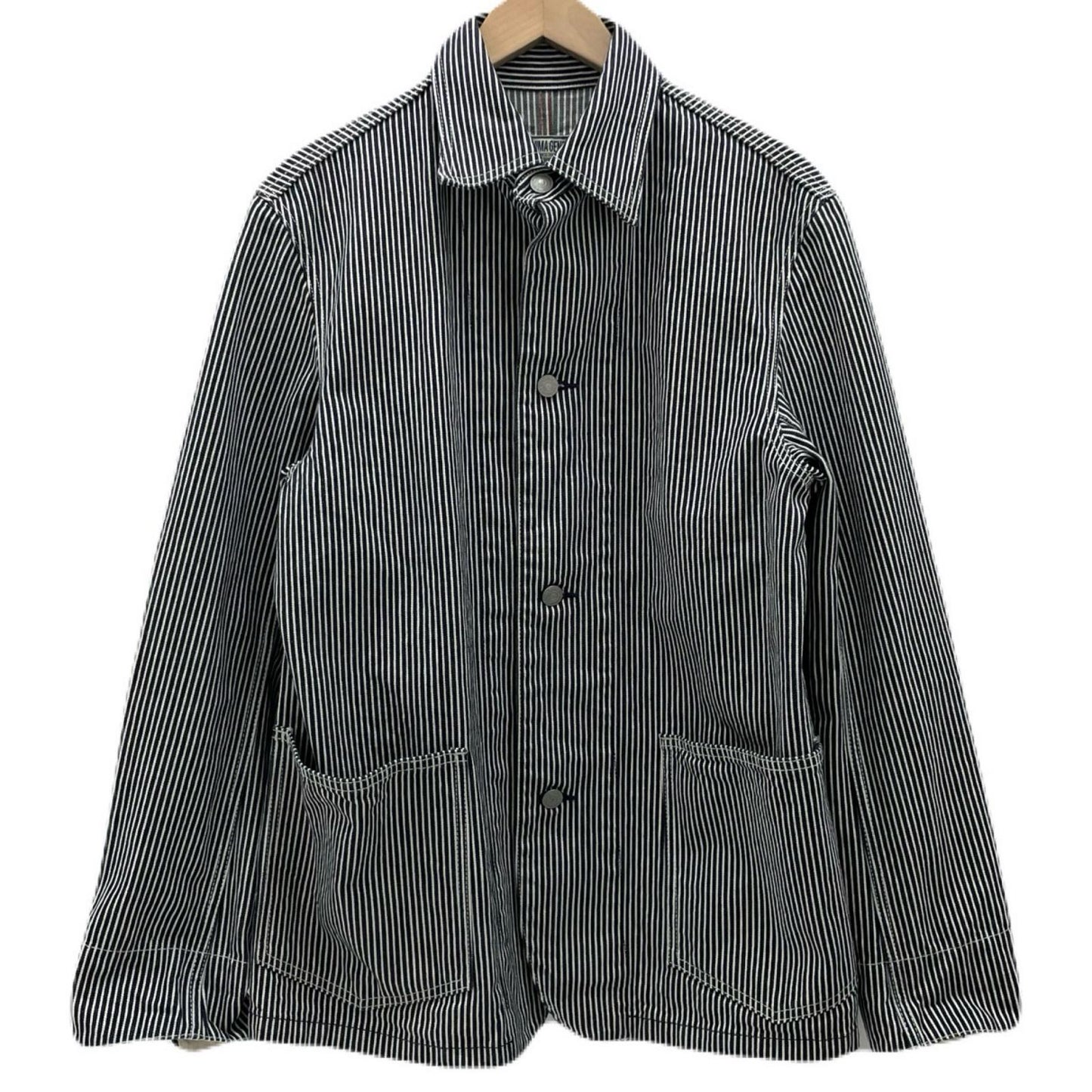 【中古】児島ジーンズ | コジマジーンズ　ストライプ柄 カバーオール ネイビー×ホワイト サイズ：M【尾張小牧店】