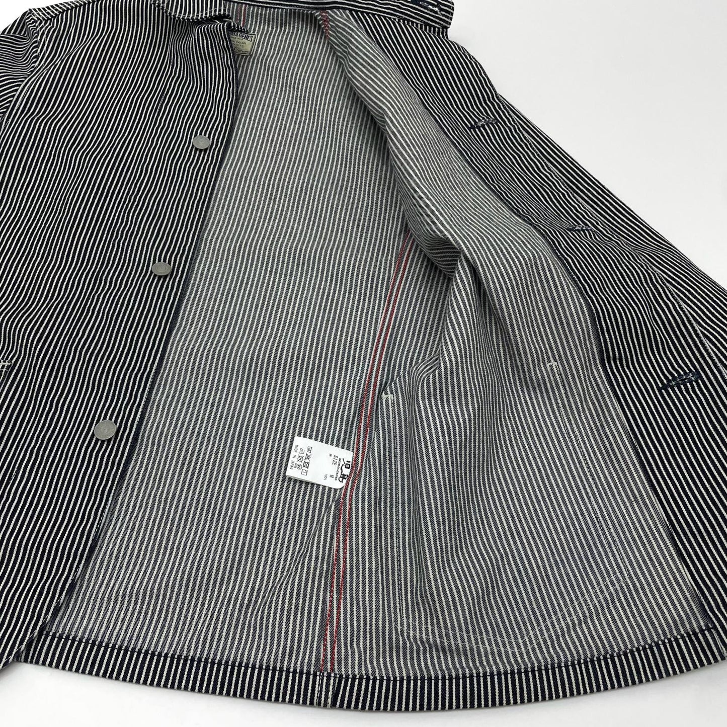 【中古】児島ジーンズ | コジマジーンズ　ストライプ柄 カバーオール ネイビー×ホワイト サイズ：M【尾張小牧店】