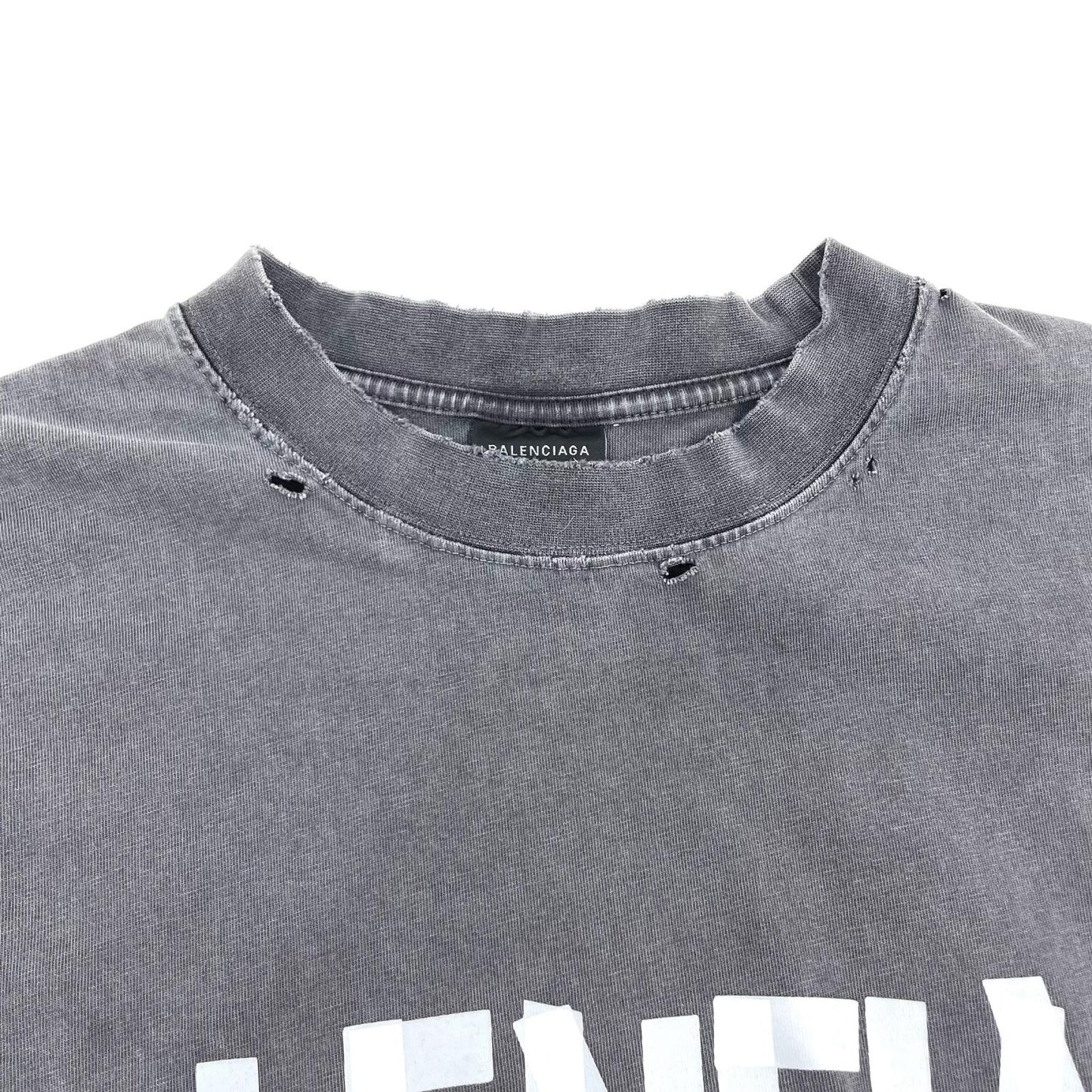 BALENCIAGA | バレンシアガ Tape Type T-Shirt 半袖Ｔシャツ 764235 TRVK1 グレー サイズ：M【尾張小牧店】