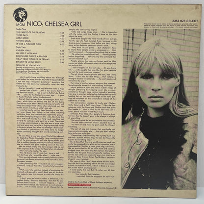 【尾張小牧店】LP NICO / CHELSEA GIRL 2353 025　MGM青金ライオンレベル / マトA//1 ▽420刻印【レトロ】【中古】