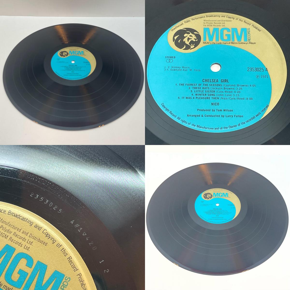 【尾張小牧店】LP NICO / CHELSEA GIRL 2353 025　MGM青金ライオンレベル / マトA//1 ▽420刻印【レトロ】【中古】