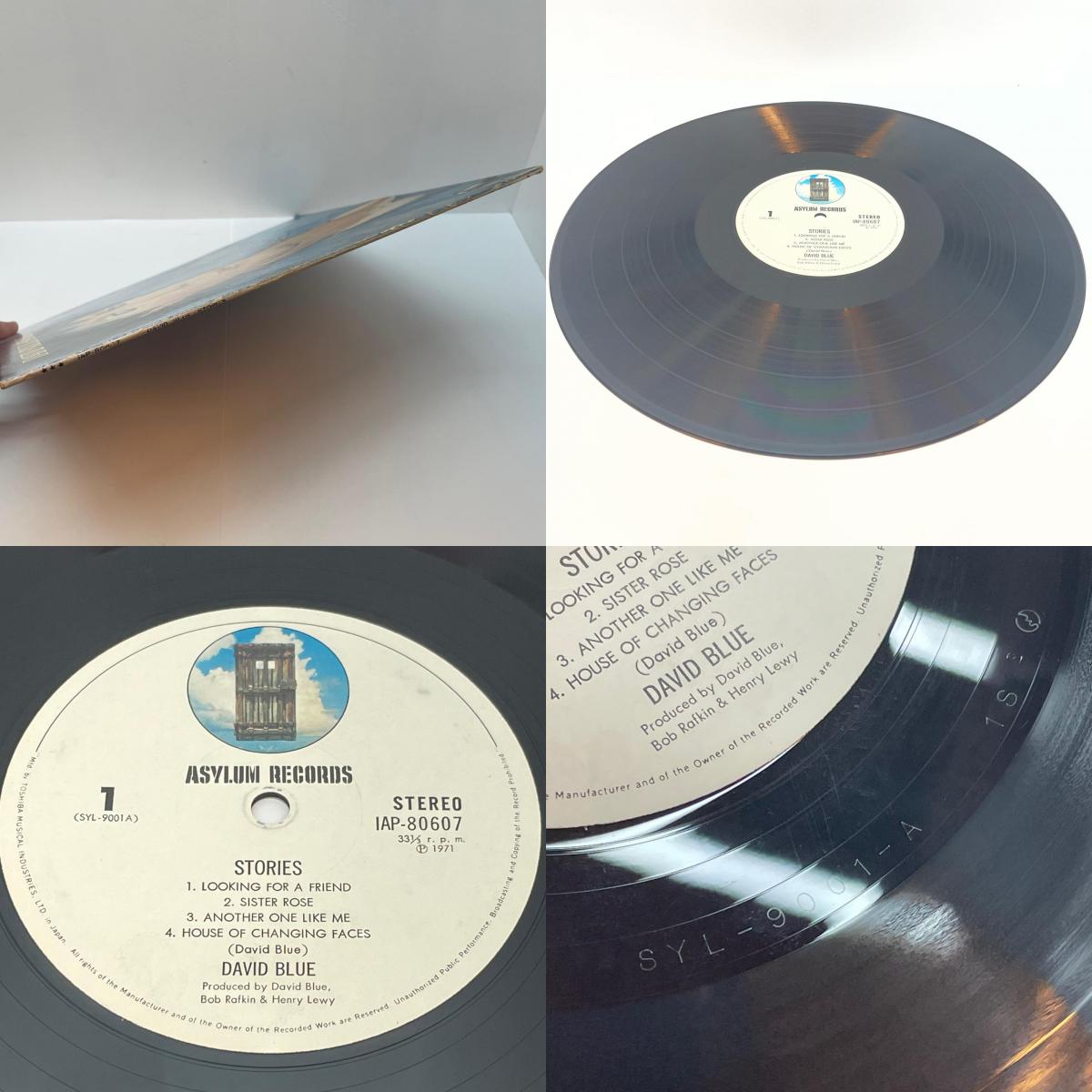 【尾張小牧店】LP デヴィッド・ブルー / DAVID BLUE STORIES IAP-80607 アサイラム SYL-9001-A 1S刻印【レトロ】【中古】