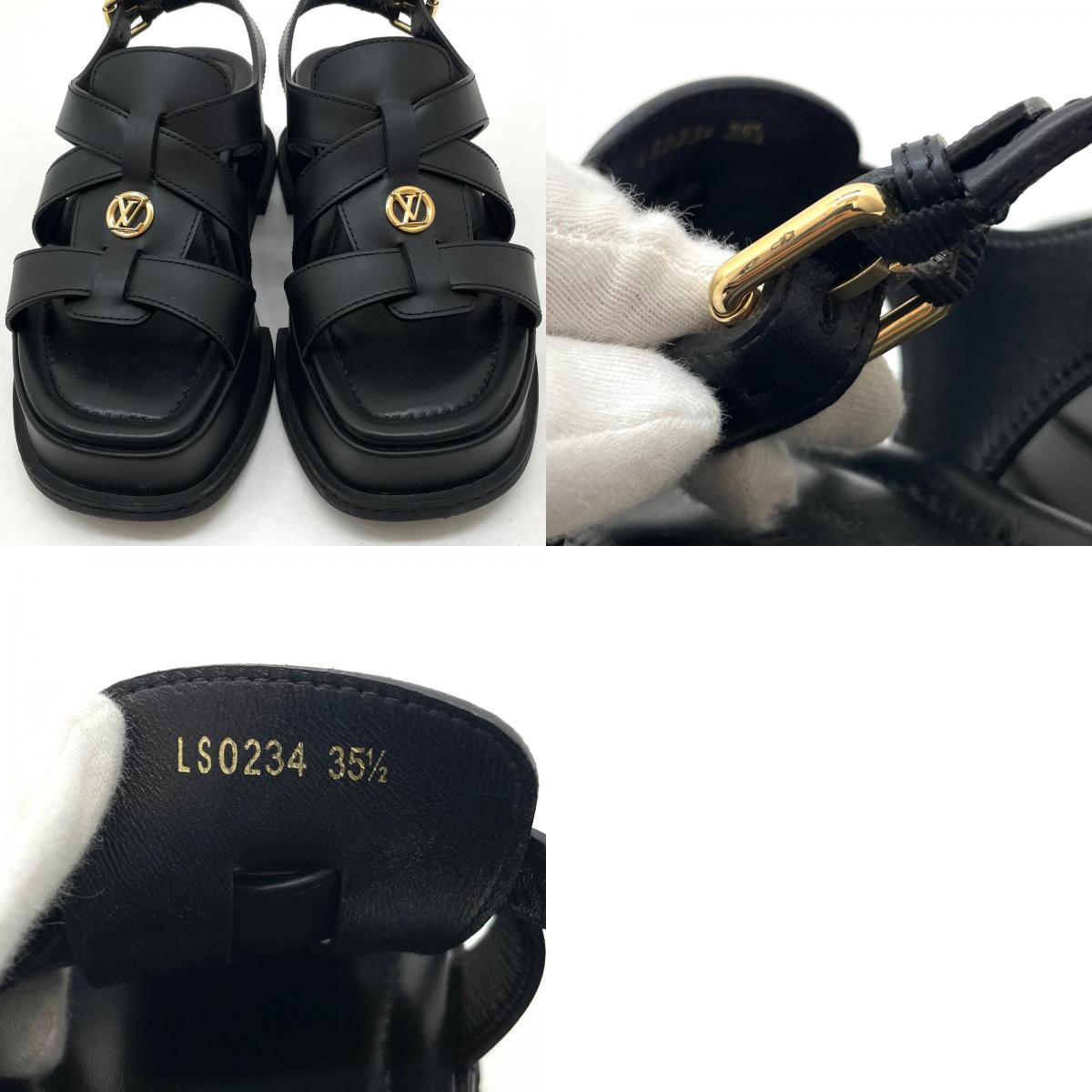 【中古】LOUIS VUITTON | ルイ・ヴィトン　マヤライン サンダル LS0234 サンダル ブラック 22.5cm【尾張小牧店】
