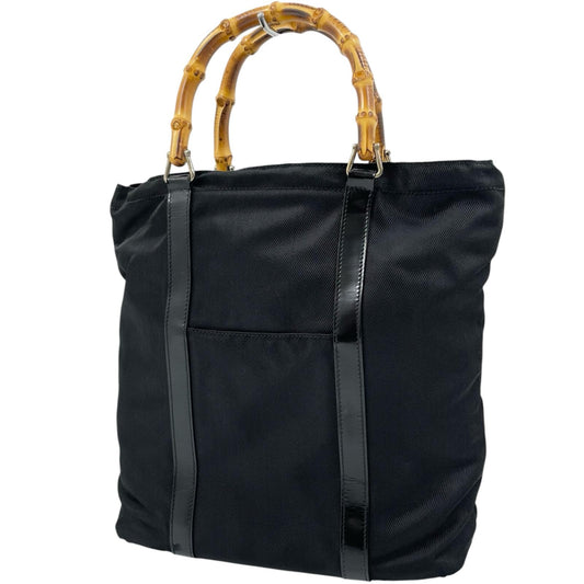 【中古】GUCCI | グッチ バンブー トートバッグ ハンドバッグ ナイロン 001･1998･0508 ブラック【尾張小牧店】