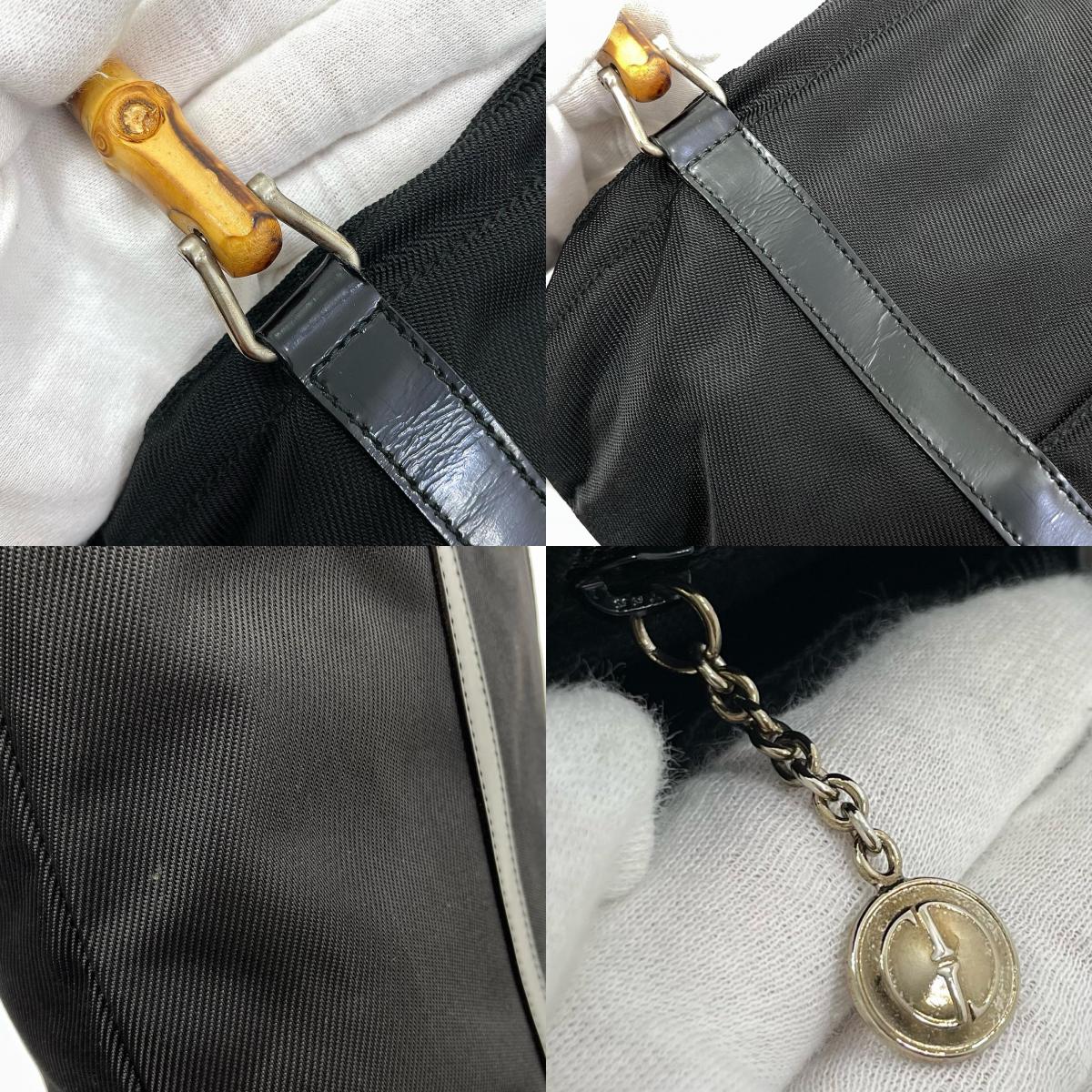 【中古】GUCCI | グッチ バンブー トートバッグ ハンドバッグ ナイロン 001･1998･0508 ブラック【尾張小牧店】
