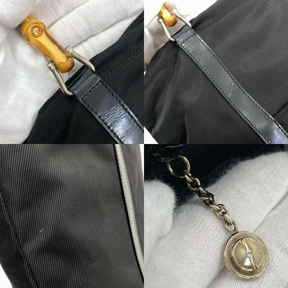 【中古】GUCCI | グッチ バンブー トートバッグ ハンドバッグ ナイロン 001･1998･0508 ブラック【尾張小牧店】
