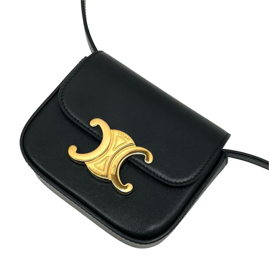 【中古】CELINE | セリーヌ　トリオンフ ミニクロード ショルダーバッグ 101513DPV　ブラック【尾張小牧店】
