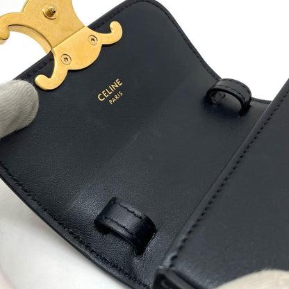 【中古】CELINE | セリーヌ　トリオンフ ミニクロード ショルダーバッグ 101513DPV　ブラック【尾張小牧店】