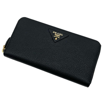 【中古】PRADA | プラダ　ヴィッテロダイノ ラウンドファスナー長財布 1ML506　ブラック【尾張小牧店】
