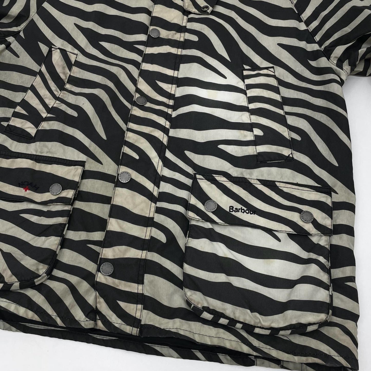 【中古】Barbour×NOAH | バーブァー×ノア　ゼブラ柄 オイルドジャケット MWX1839WH11 ブラック×ホワイト サイズ：M【尾張小牧店】