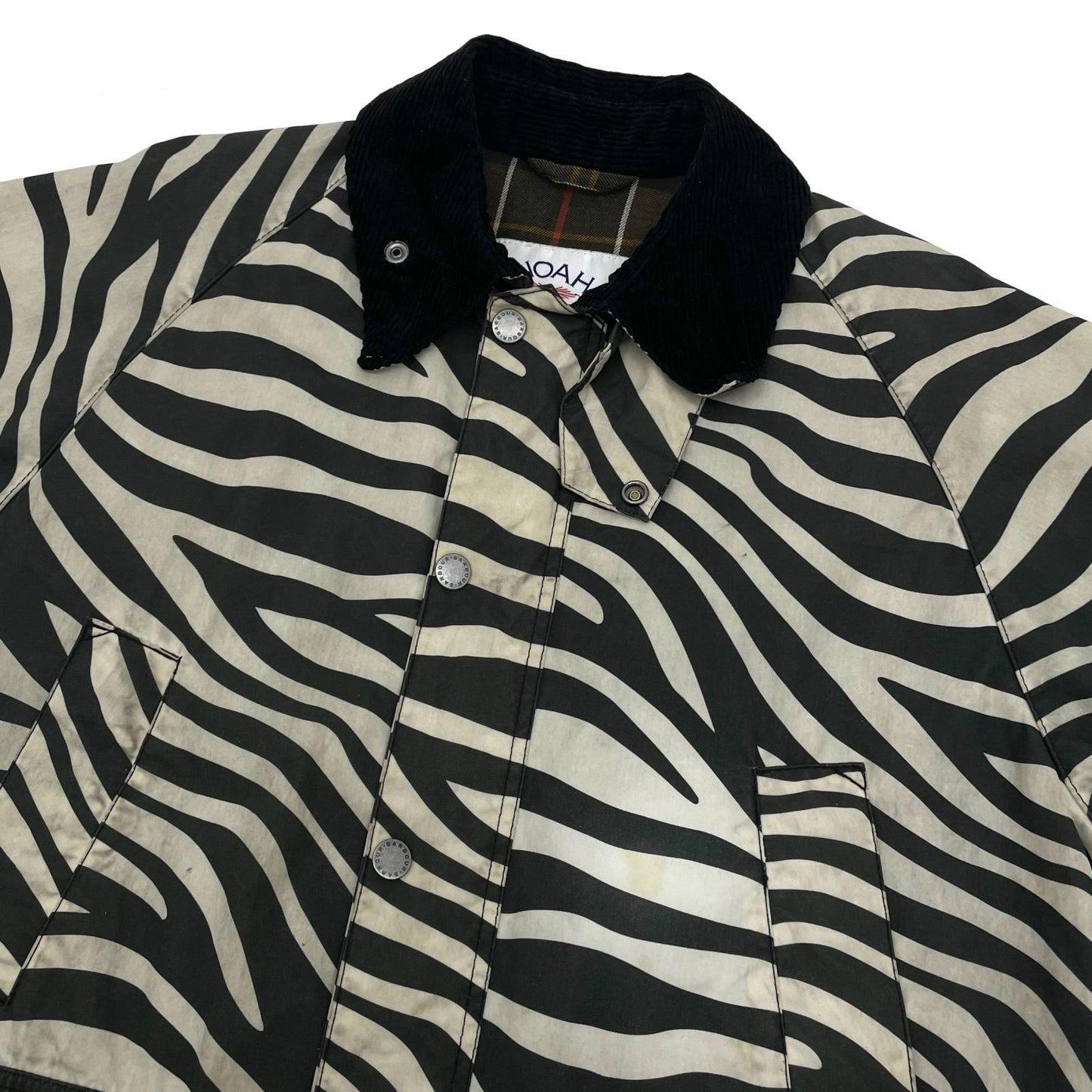【中古】Barbour×NOAH | バーブァー×ノア　ゼブラ柄 オイルドジャケット MWX1839WH11 ブラック×ホワイト サイズ：M【尾張小牧店】
