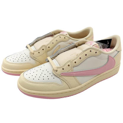 【中古】NIKE×Travis Scott | ナイキ×トラヴィススコット Air Jordan 1 Retro Low OG "Muslin/Shy Pink"　エアジョーダン1 レトロ ロー OG "モスリン/シャイピンク" スニーカー 靴　IQ7604-100 ベージュ×ホワイト×ピンク 27.5cm【尾張小牧店】