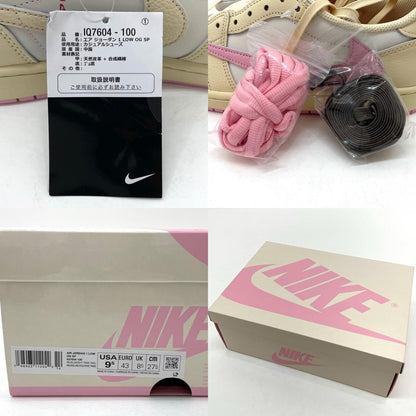 【中古】NIKE×Travis Scott | ナイキ×トラヴィススコット Air Jordan 1 Retro Low OG "Muslin/Shy Pink"　エアジョーダン1 レトロ ロー OG "モスリン/シャイピンク" スニーカー 靴　IQ7604-100 ベージュ×ホワイト×ピンク 27.5cm【尾張小牧店】