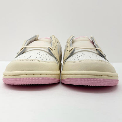 【中古】NIKE×Travis Scott | ナイキ×トラヴィススコット Air Jordan 1 Retro Low OG "Muslin/Shy Pink"　エアジョーダン1 レトロ ロー OG "モスリン/シャイピンク" スニーカー 靴　IQ7604-100 ベージュ×ホワイト×ピンク 27.5cm【尾張小牧店】