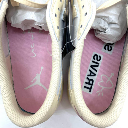 【中古】NIKE×Travis Scott | ナイキ×トラヴィススコット Air Jordan 1 Retro Low OG "Muslin/Shy Pink"　エアジョーダン1 レトロ ロー OG "モスリン/シャイピンク" スニーカー 靴　IQ7604-100 ベージュ×ホワイト×ピンク 27.5cm【尾張小牧店】