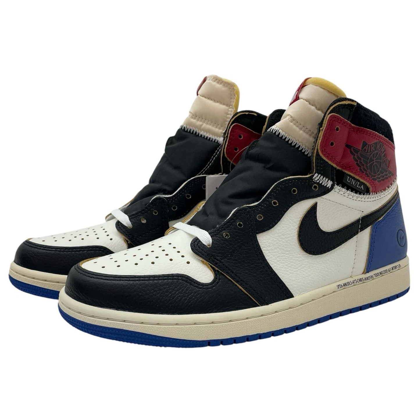 【中古】NIKE×fragment design × UNION | ナイキ×フラグメントデザイン × ユニオン Air Jordan 1 High OG "Black/Varsity Red"　エアジョーダン1 ハイ OG "ブラック/バーシティレッド" スニーカー IO7847-002 ブラック×ホワイト×ブルー×レッド 27cm【尾張小牧店】