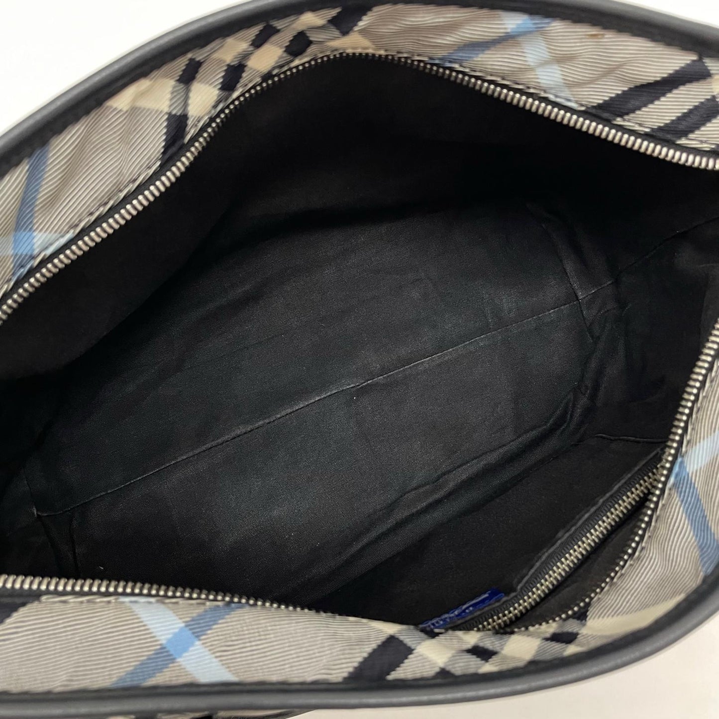 【中古】BURBERRY BLUE LABEL | バーバリーブルーレーベル　チェック柄 トートバッグ ネイビー×ホワイト×ブルー【尾張小牧店】