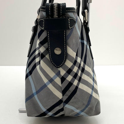 【中古】BURBERRY BLUE LABEL | バーバリーブルーレーベル　チェック柄 トートバッグ ネイビー×ホワイト×ブルー【尾張小牧店】