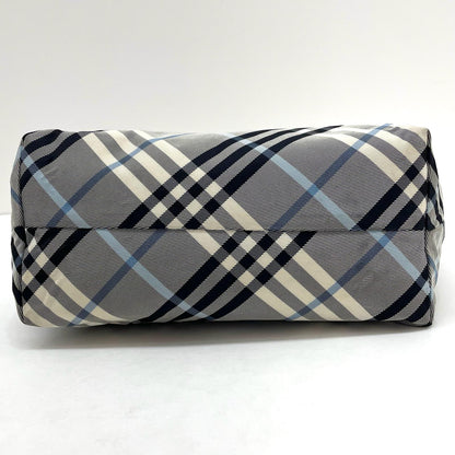 【中古】BURBERRY BLUE LABEL | バーバリーブルーレーベル　チェック柄 トートバッグ ネイビー×ホワイト×ブルー【尾張小牧店】